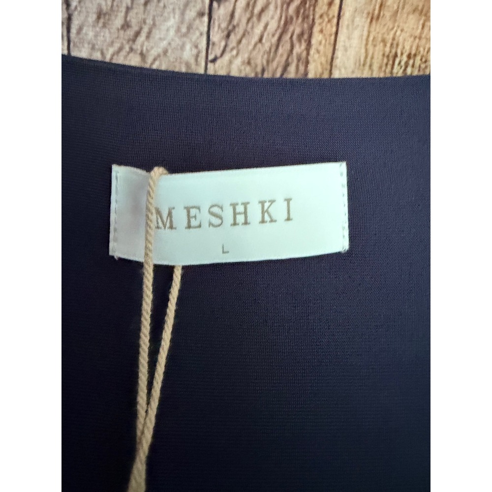 Meshki Perrie Slinky Ruched Maxi Dress Ink Blue Bodycon Maxi Evening Large NWT - Picture 7 of 11